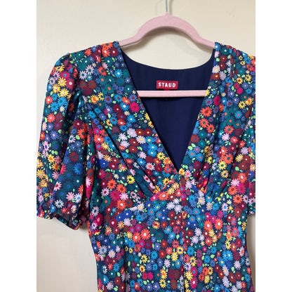 STAUD MILLA MINI MULTI FLORAL DRESS SZ 6