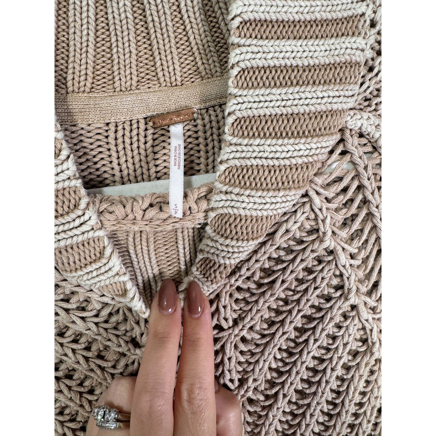 Free People Sweetheart Sweater in Sand Castle Size Small