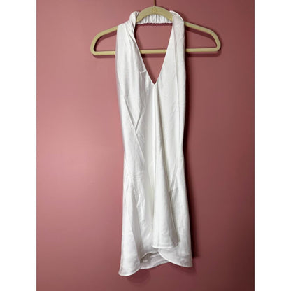 Show Me Your Mumu Jasmine‎ Halter Mini Dress XS White Satin
