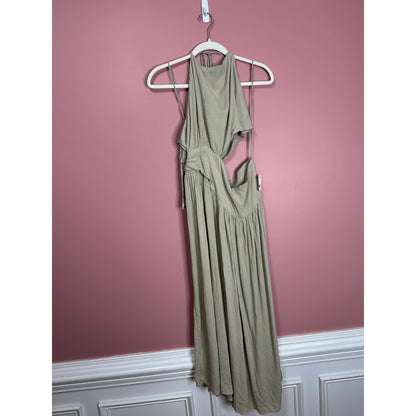 Free People Suki Midi Dress in Neutral Size XL Cutout Sleeveless Tie Back Party