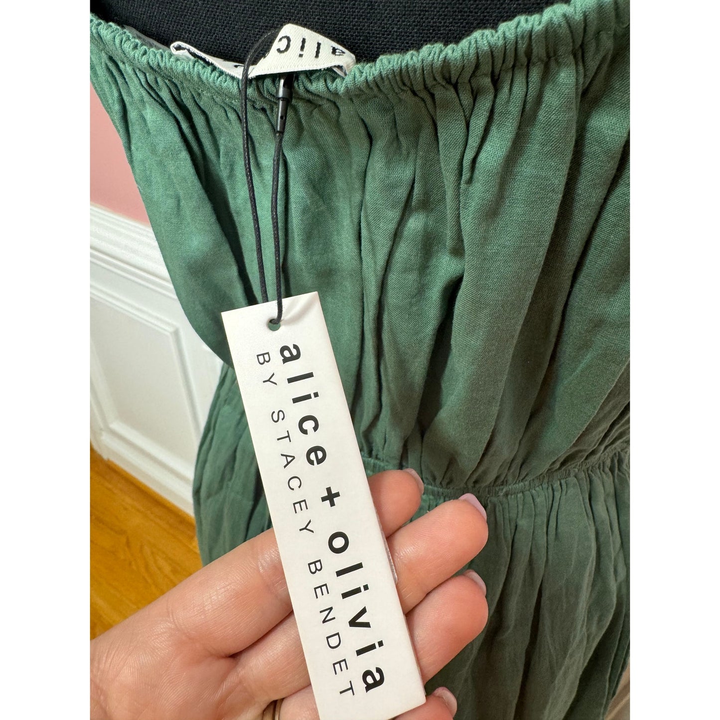 Alice + Olivia By Stacey Bendet Tiered Midi Dress in Green Size 12 Sleeveless