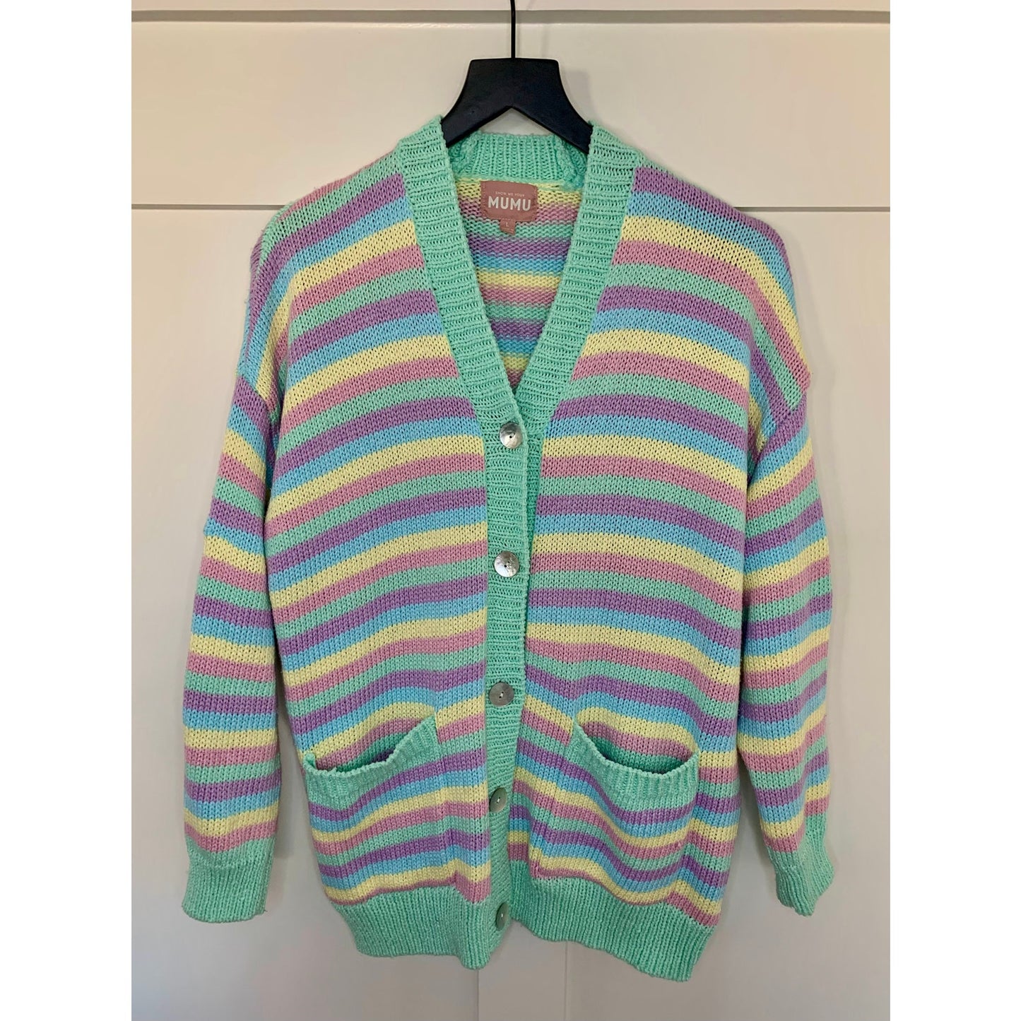 Show Me Your Mumu 3 Piece Nineties Knit Set in Pastel Dream Size M/L Striped