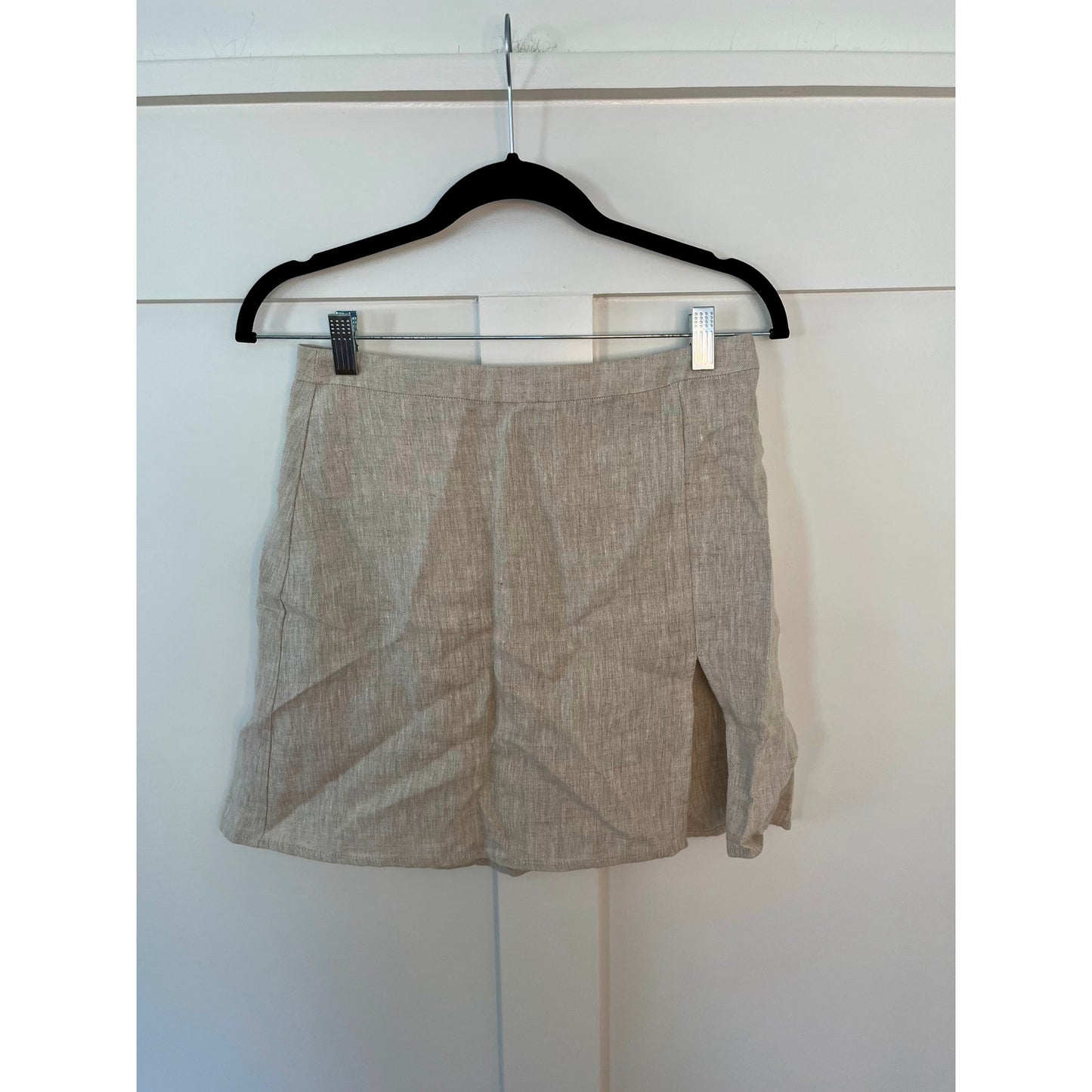 NEW Reformation Linen Khaki Mini Skirt Size 6