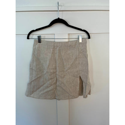 NEW Reformation Linen Khaki Mini Skirt Size 6