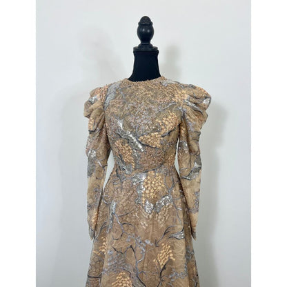 Mac Duggal‎ A-Line Dress Size 12 Midi Embellished Lined Party Cocktail Wedding