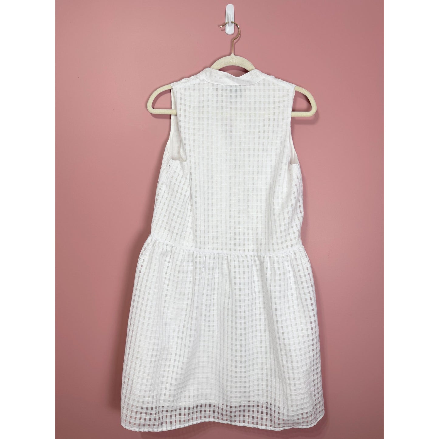 Tuckernuck White Burnout Sleeveless Royal Shirt Dress Size Small