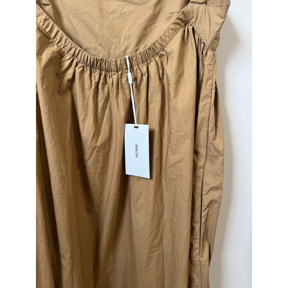 Mikoh Women Brown Sleeveless Gathered Empire Waist Maxi Dress Smocked Straps NEW