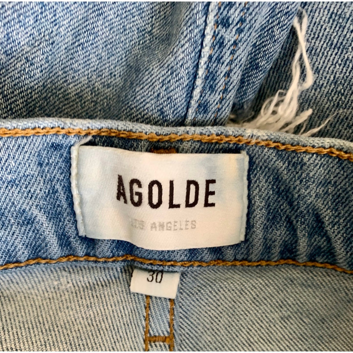 Agolde Riley Straight Crop Jeans in Whiplash Size 30 High Rise Denim Button Fly