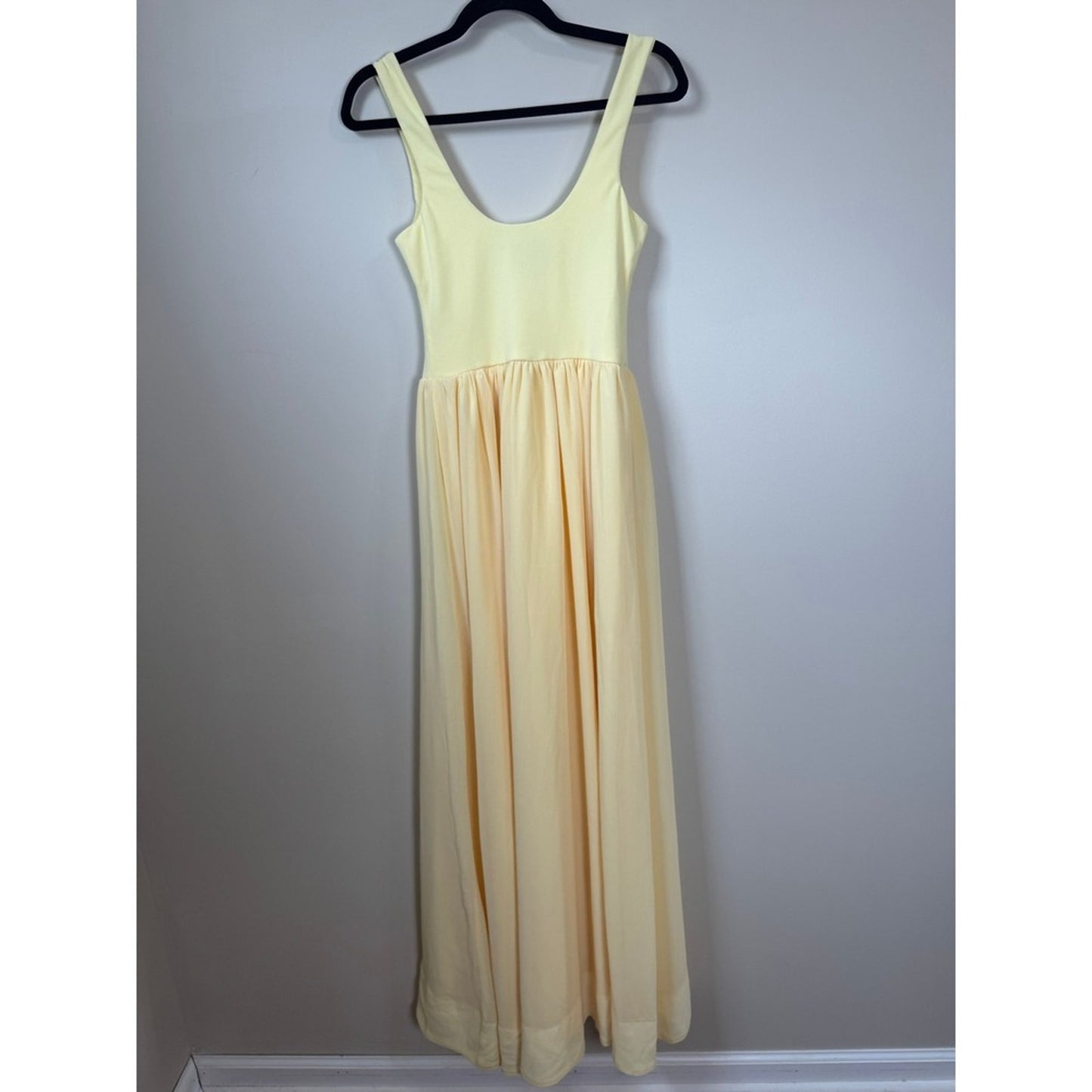 Show Me Your Mumu Yellow Maxi Dress Scoop Neck High Slit Bridesmaid Gown Small