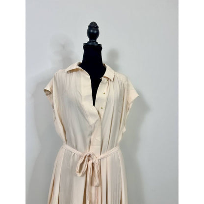 Ramy Brook London‎ Button Down Mini Dress in Linen Large Ruffle Tie Waist Boho