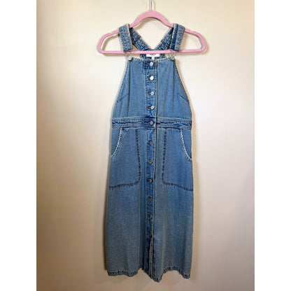 NEW NWT Sea NY Marion Mended Denim Overall Midi Dress Size 2