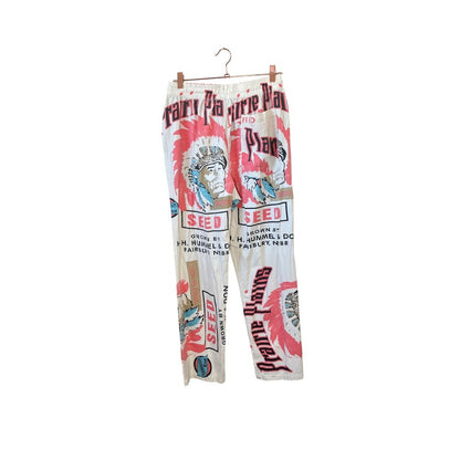 Jaded Gypsy Garden Gathering Pants Seed Sack Print Drawstring Waist Women's S/M