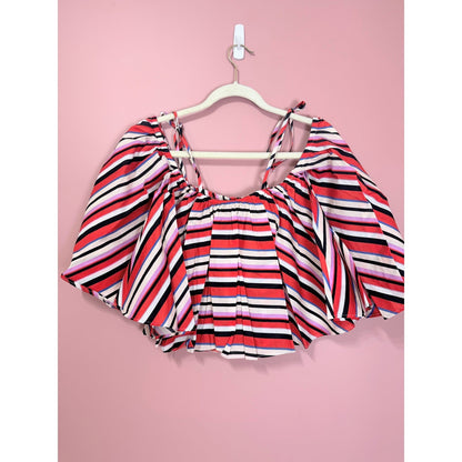 Nicholas Amalfi Stripe Frill Top Size 2/XS