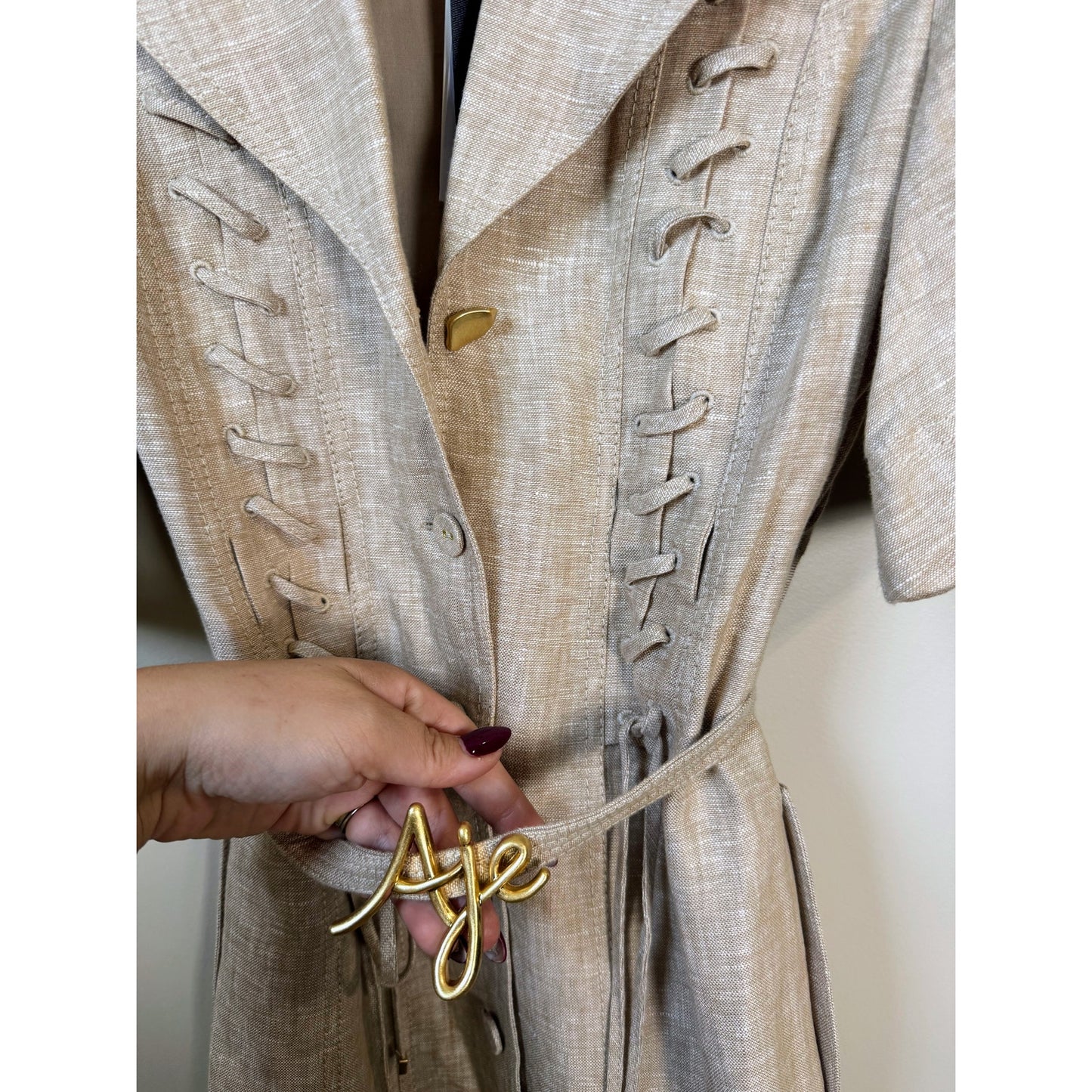 NEW NWT Aje. Morgan Mini Dress in Dune Beige US Size 2