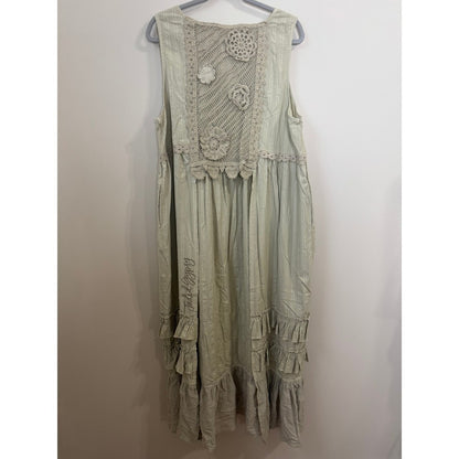 Jaded Gypsy Striped Crochet Lace Ruffle Tiered Duster One Size