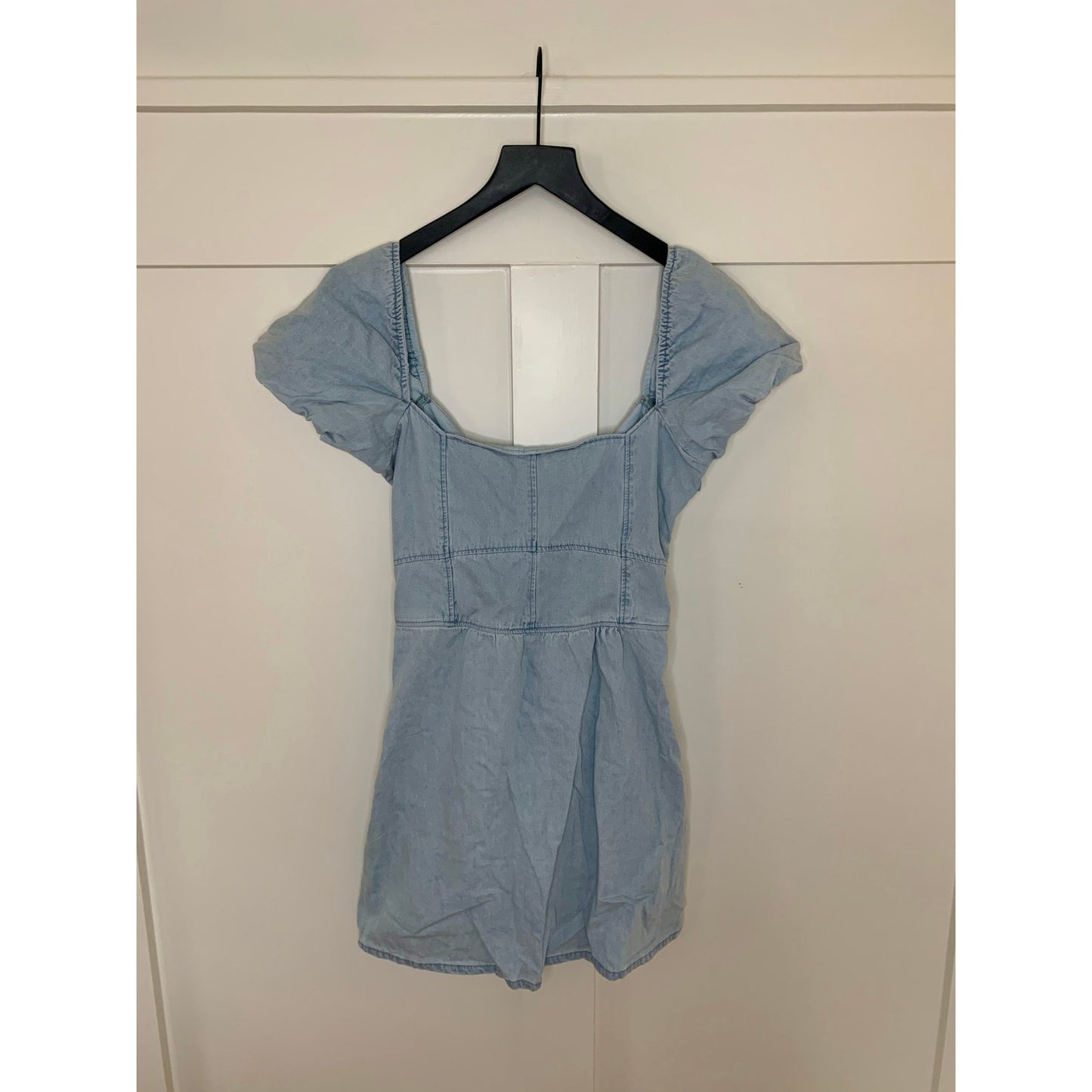 Show Me Your Mumu London Lace Up Dress in Sea Spritz Size XS Mini Denim Cotton
