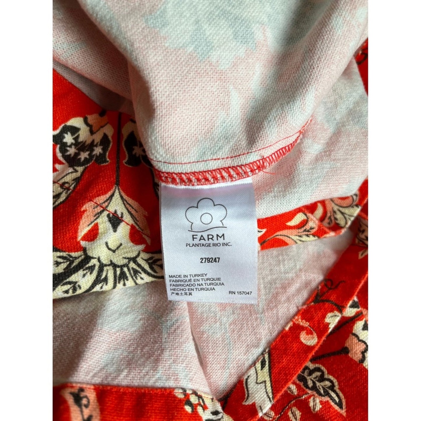 Farm Rio Anthropologie Orange Paisley Print Button Front Blouse Top XL