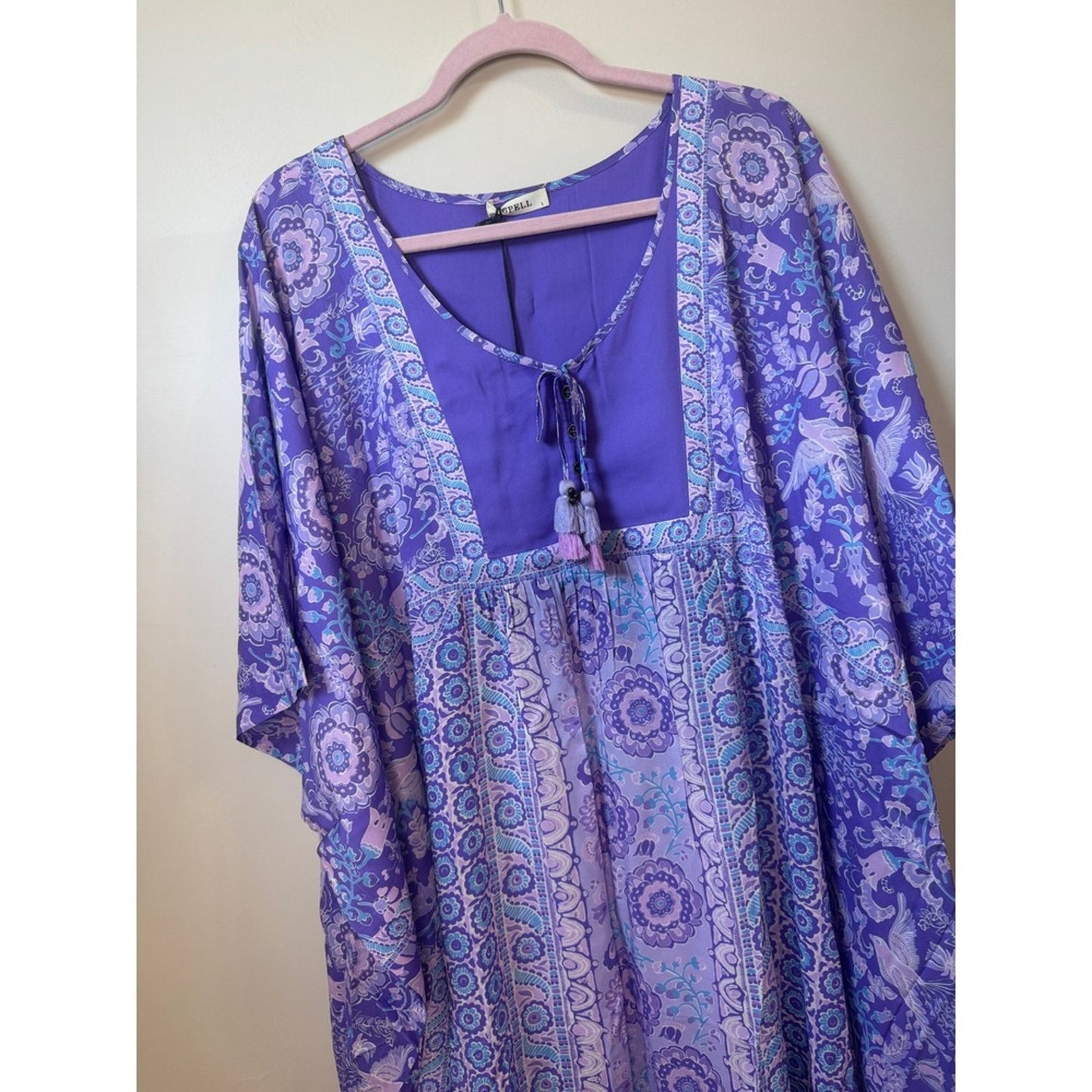 Spell Sannah Gown Lavender Purple Boho Maxi Kaftan Dress L