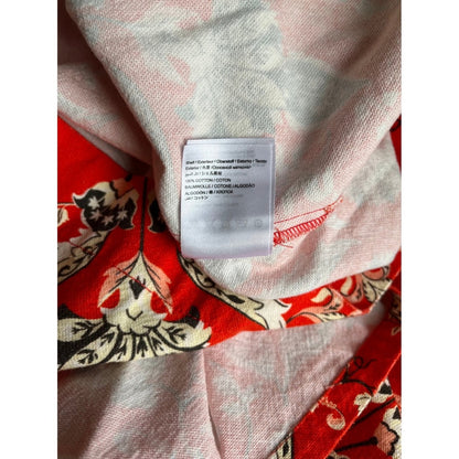 Farm Rio Anthropologie Orange Paisley Print Button Front Blouse Top XL