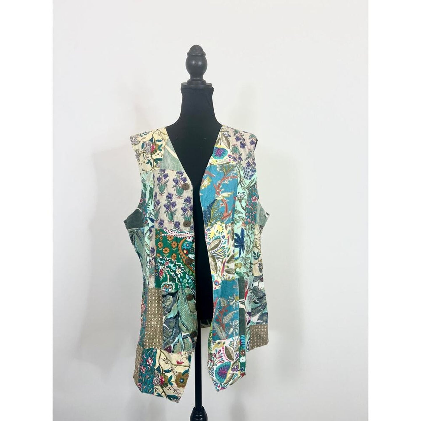 Jaded Gypsy Patchwork Reversible Button Down Vest‎ JG-91 Free Size