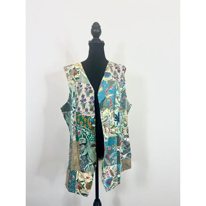 Jaded Gypsy Patchwork Reversible Button Down Vest‎ JG-91 Free Size