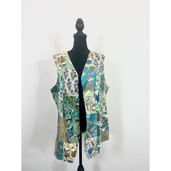 Jaded Gypsy Patchwork Reversible Button Down Vest‎ JG-91 Free Size
