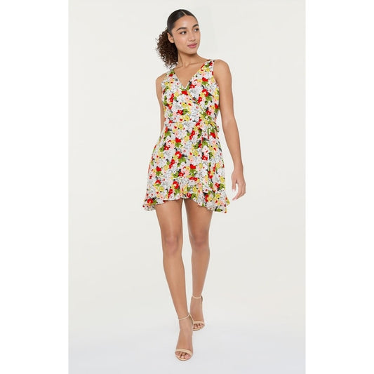 Likely Vera Floral Mini Dress Multicolor Size 2 Floral Sleeveless V-Neck Lined