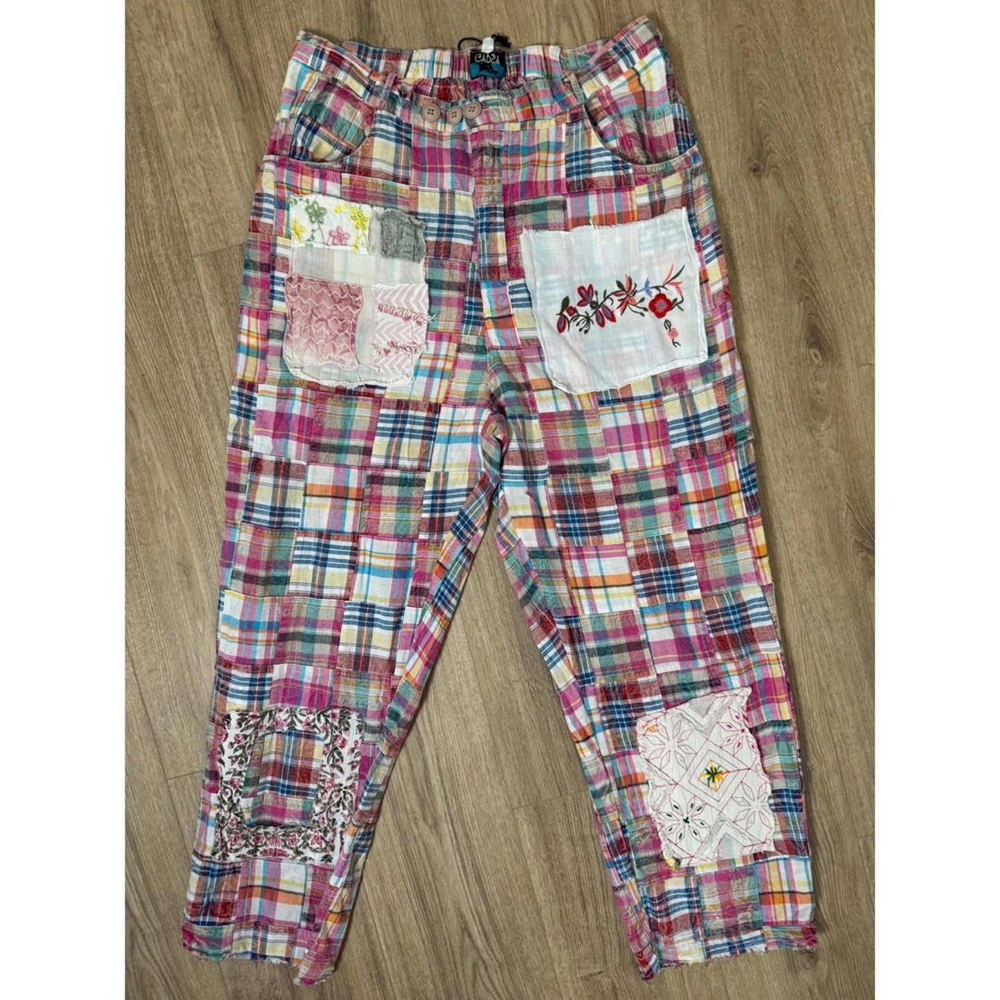 Jaded Gypsy Patchwork Plaid Boho Festival Pants Women's