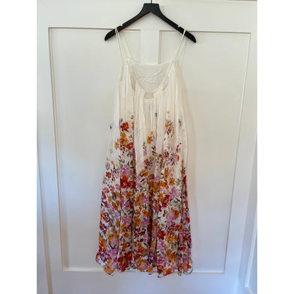 Aje. Boeri Border Print Midi Dress Flora Natural AU Size 6/US Size 2