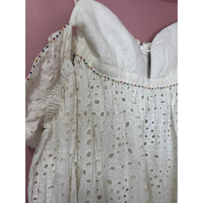 Farm Rio Off-White 3D Flower Maxi Dress Size Small