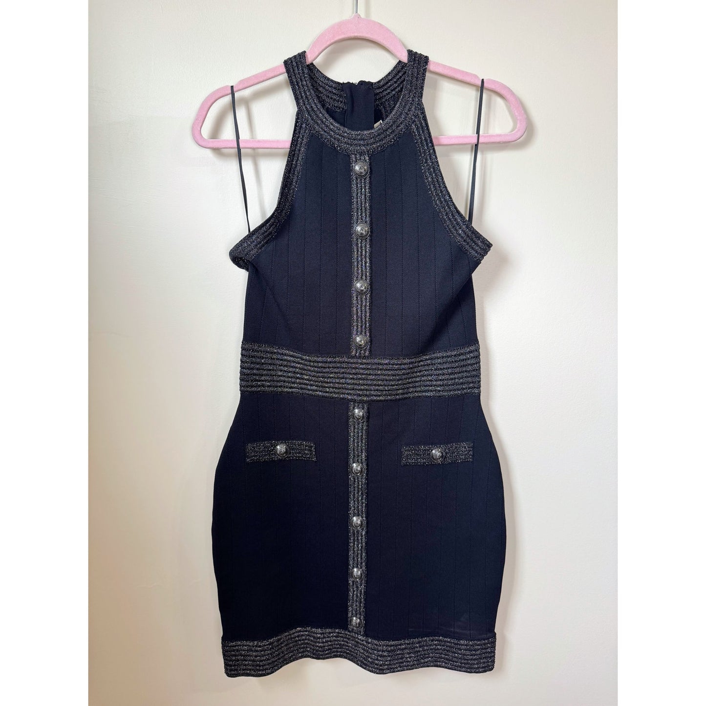 NEW NWT L'agence Anissa Button Dress Black Size Small