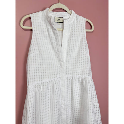 Tuckernuck White Burnout Sleeveless Royal Shirt Dress Size Small