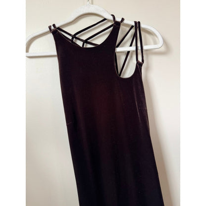 MONSE BROWN VELVET CUT OUT LACE UP DRESS SZ 8