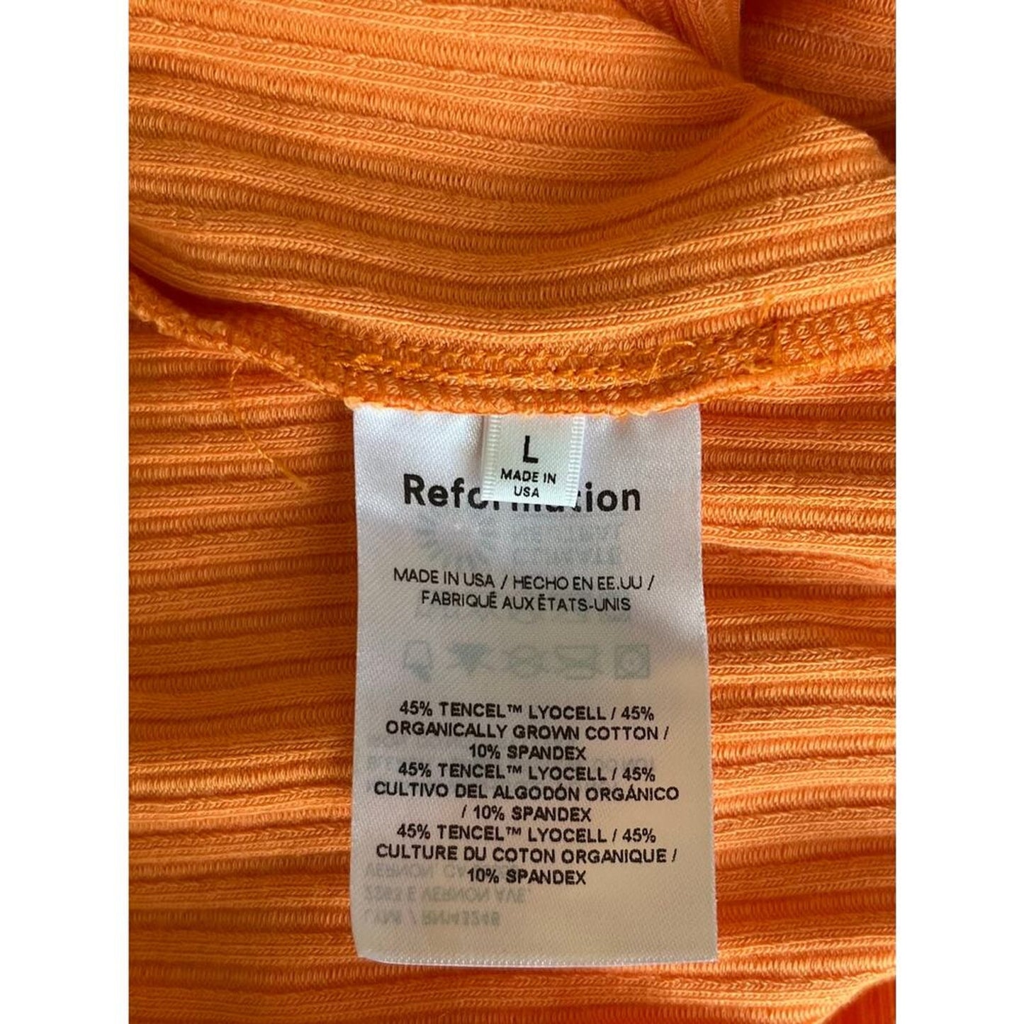 NEW NWT Reformation Bryleigh‎ Knit Halter Top Tangerine Size Large