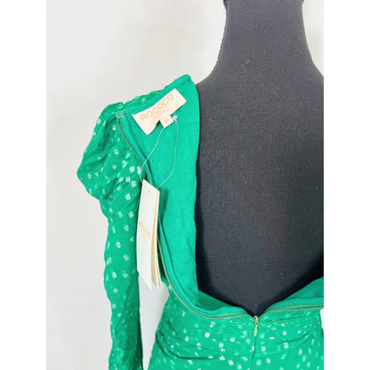 Rococo Sand Elna Maxi Dress in Green Size XS Metallic Side Slit Lined‎ Party