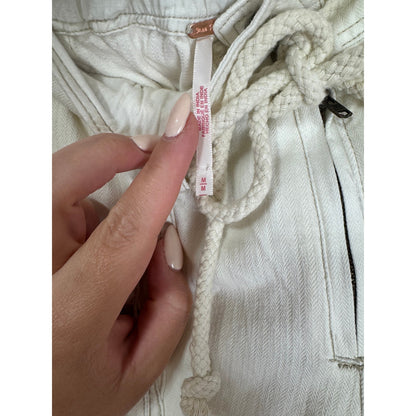 Free People Birch Denim Wide-Leg Pants Ivory Size Medium