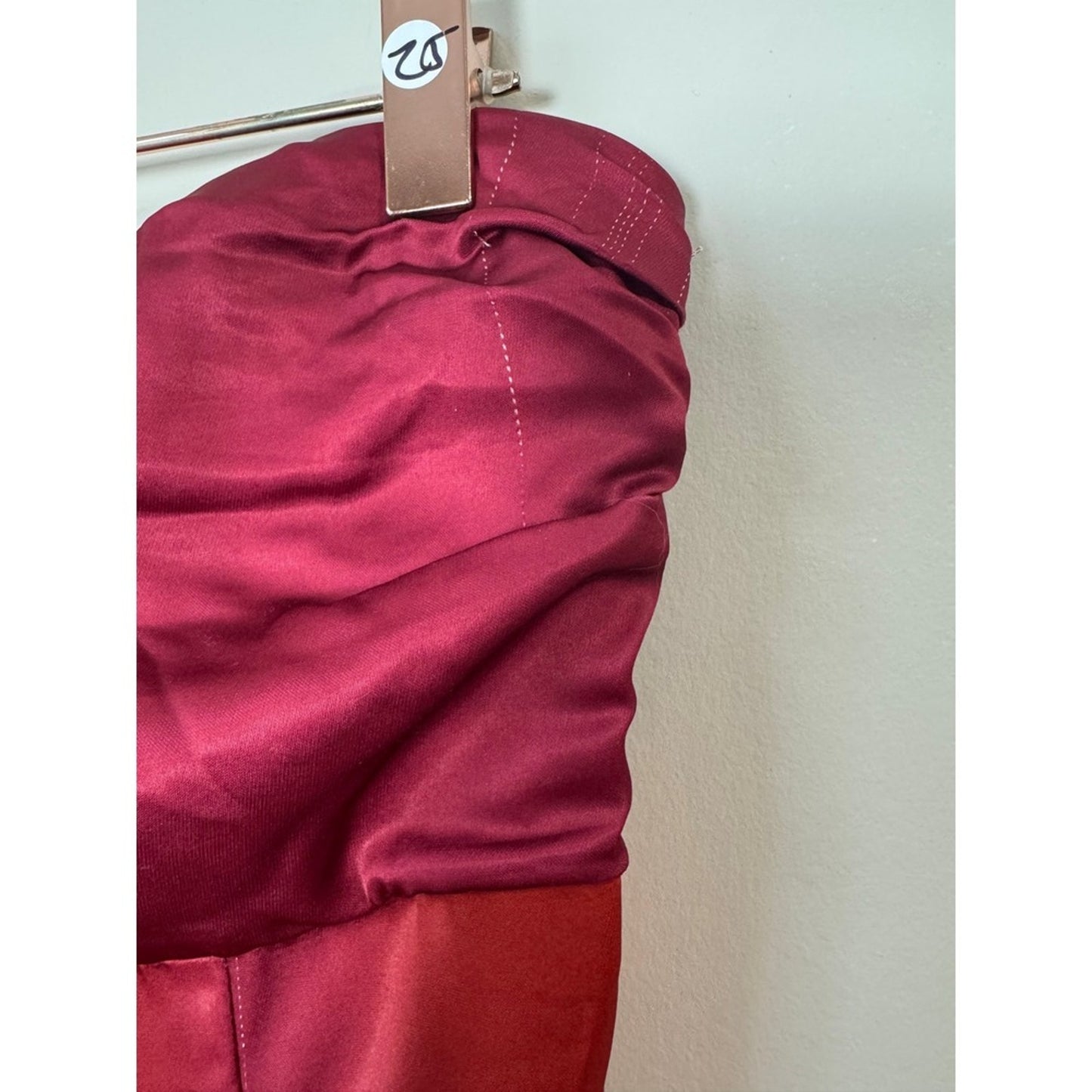 YLLW Ombre Strapless Maxi Dress Burgundy Orange Gradient with Scarf New