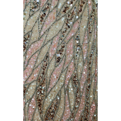 MacDuggal One Shoulder Sequin Gown Maxi in Pink/Silver Size 8 Beaded Long Sleeve