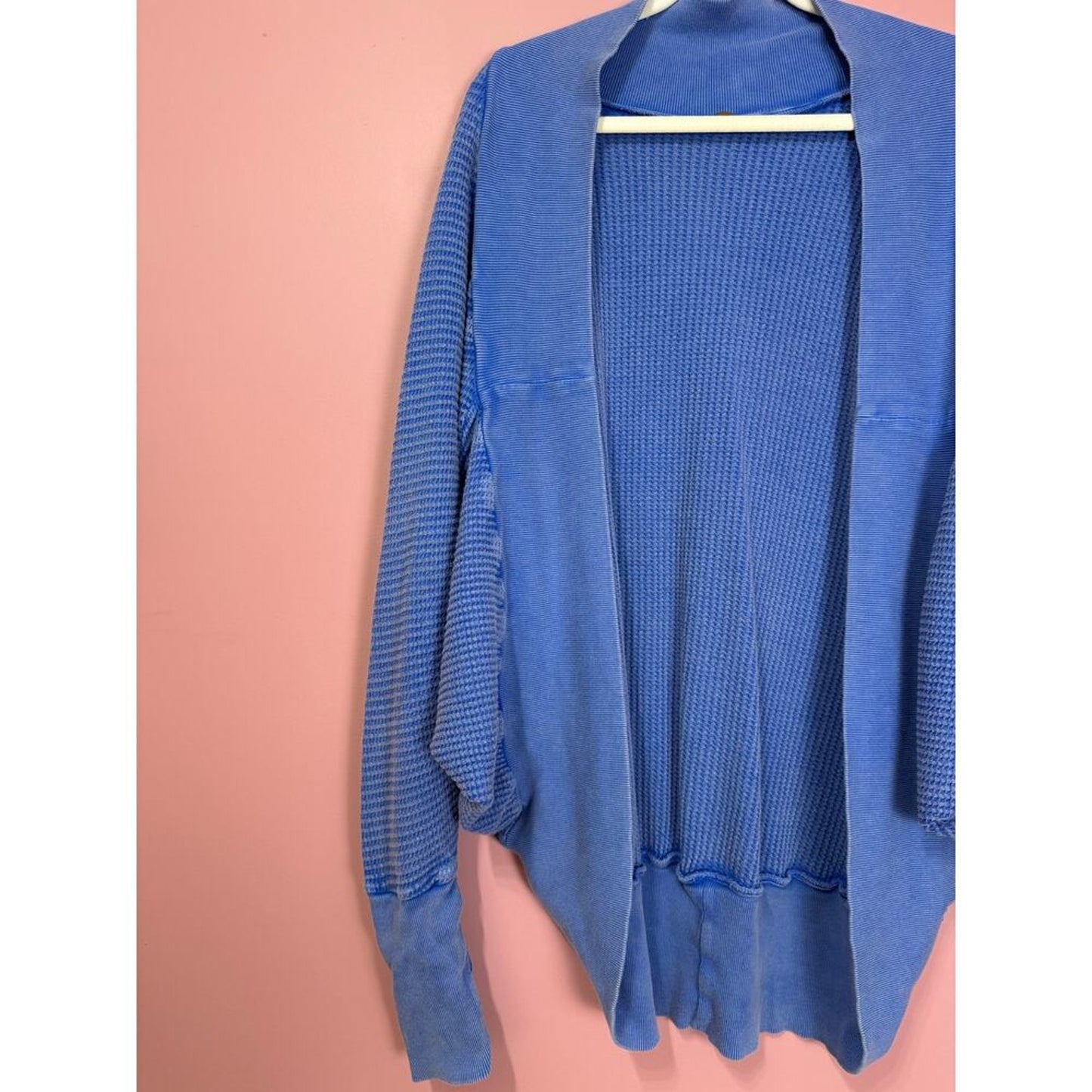 Free People FP One Deva Shrug Waffle Knit Cardigan in Blue Size‎ XS/S