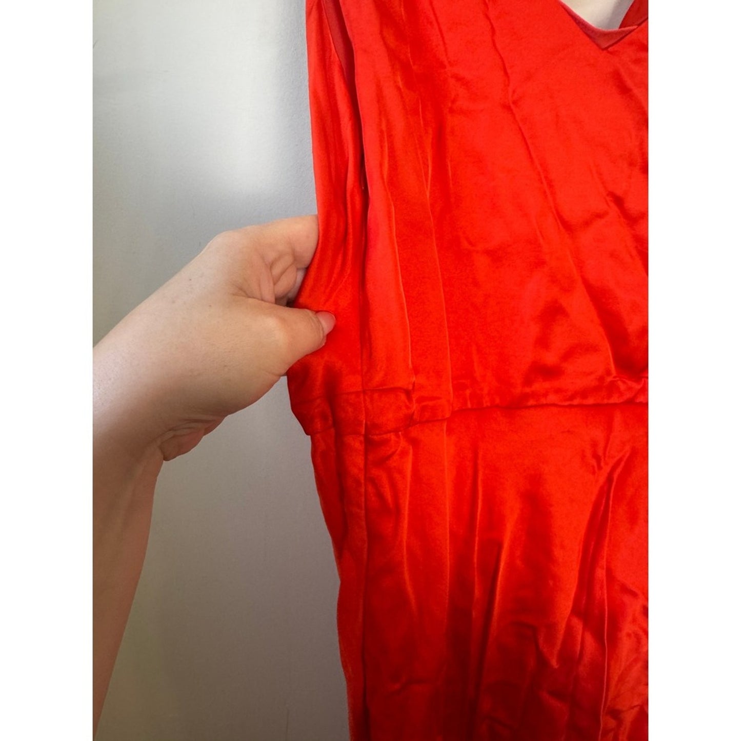 ALC Delfine Orange Silk Blend Cowl Neck Knotted Draped Midi Dress NEW