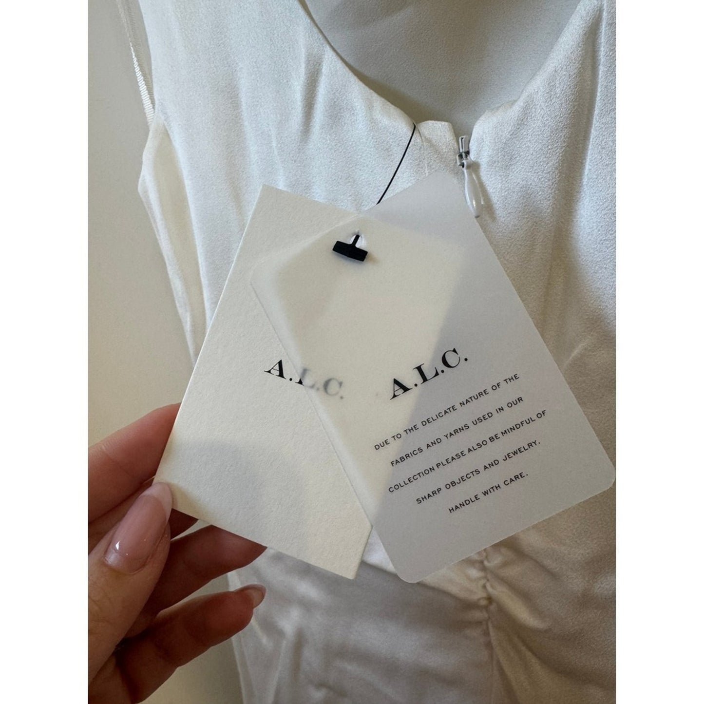 A.L.C. White Cowl Neck Ruched Maxi Dress Sleeveless Gown Bridal Event