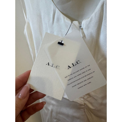 A.L.C. White Cowl Neck Ruched Maxi Dress Sleeveless Gown Bridal Event