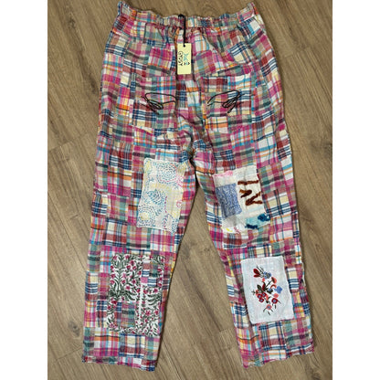 Jaded Gypsy Patchwork Plaid Boho Festival Pants Women's