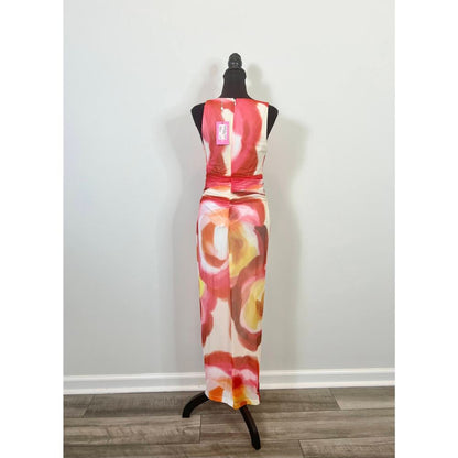 Amanda Uprichard Tiffany Dress Asteria Medium Midi Floral Colorful Lined‎ Party