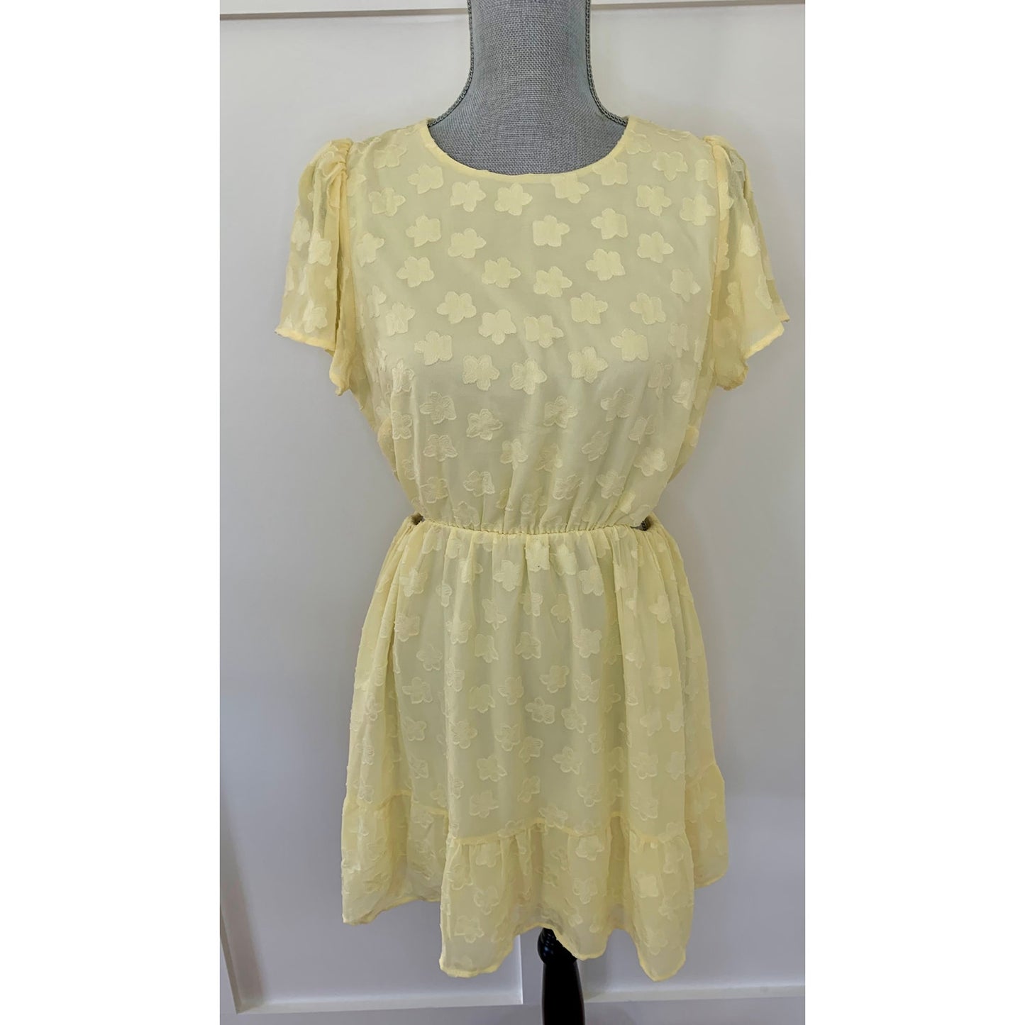 Show Me Your Mumu Merritt Mini Dress in Yellow Daisy Large Floral Short Sleeve