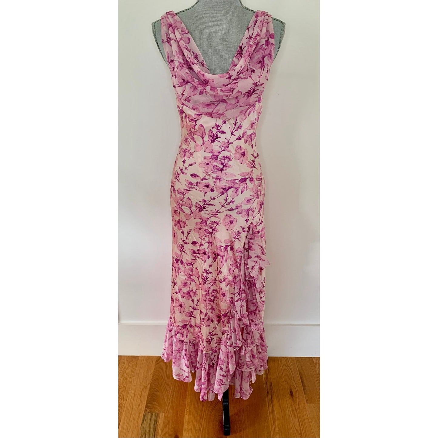 5 a 7 Cinq a Sept Raya Dress in Vibrant Plum Multi Size 2 Sleeveless Cowl Neck