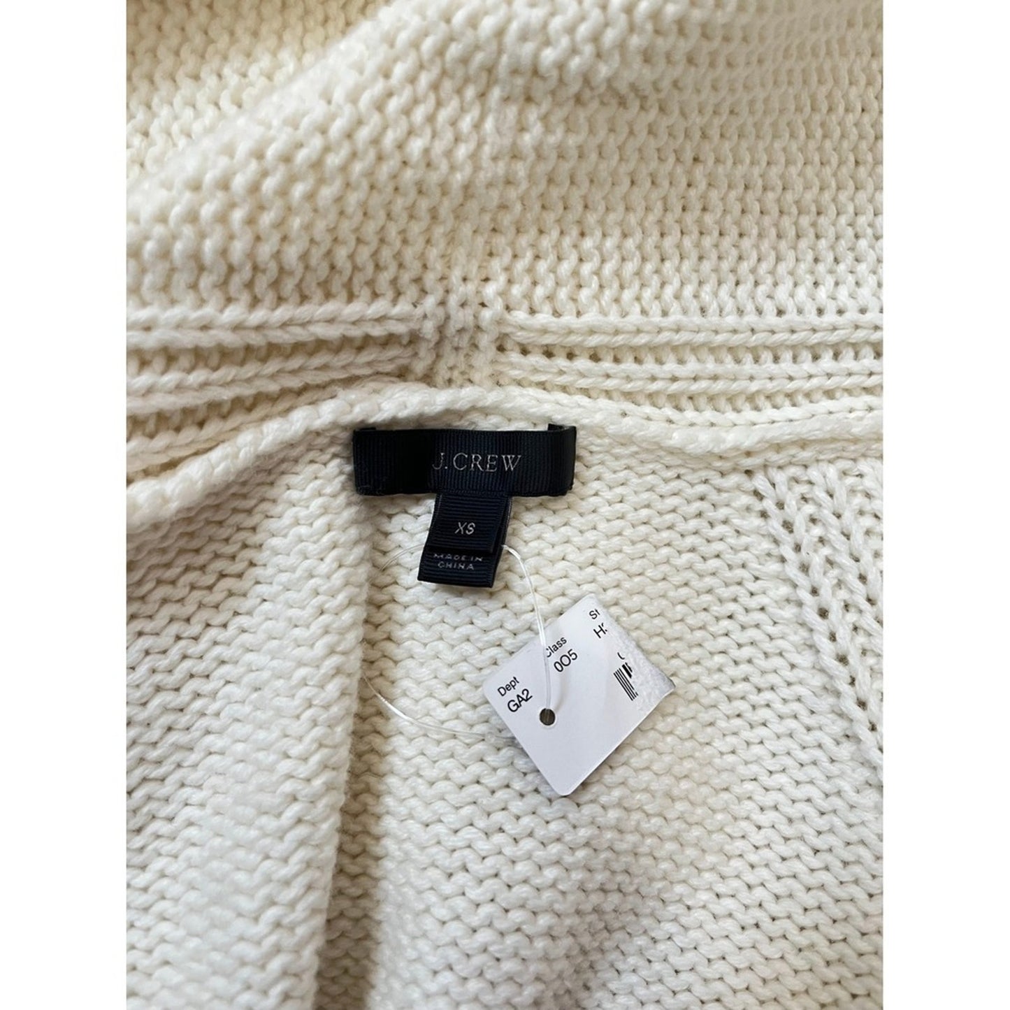 J Crew Cream Textured Knit Shawl Collar Cardigan Sweater XS