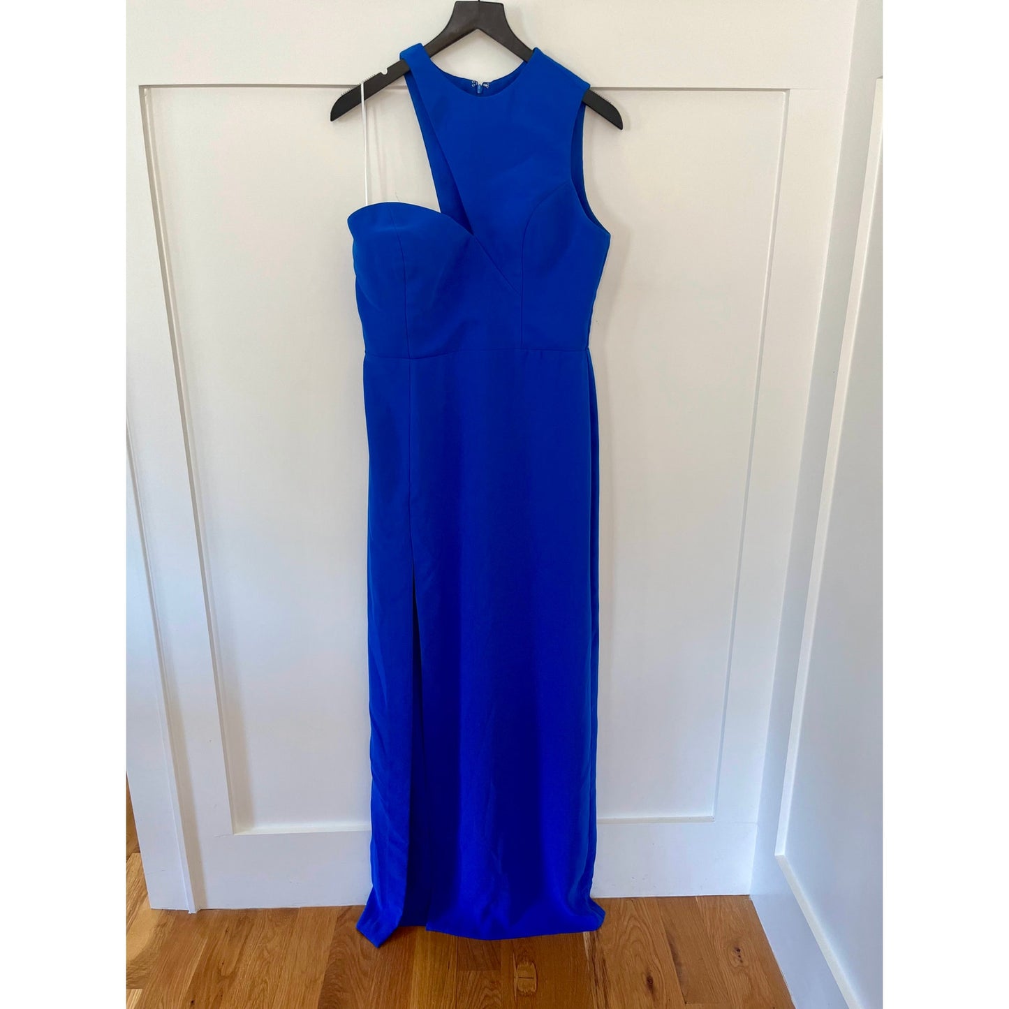 Amanda Uprichard Gilda One Shoulder Maxi Dress in Cobalt Size Large