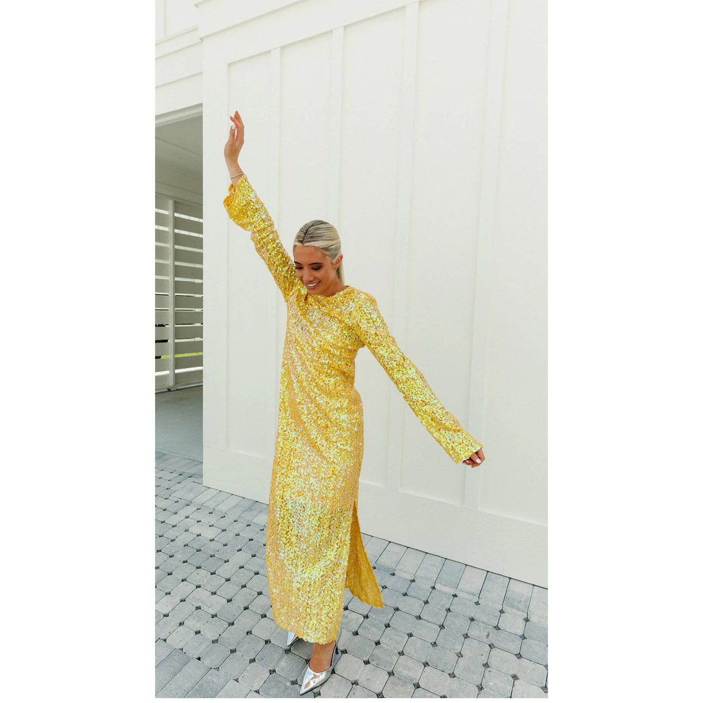 Show Me Your Mumu Calypso Midi Dress in Yellow Size Small