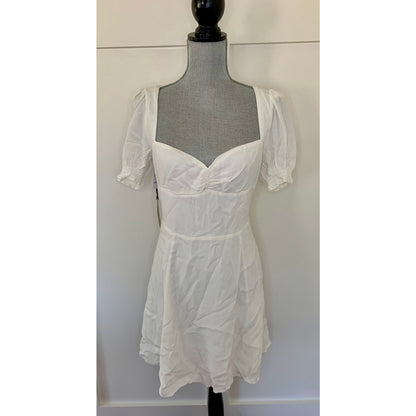 Sunday Best Tinsley Mini Dress in Light Birch Size 8 Short Sleeve Lined Party